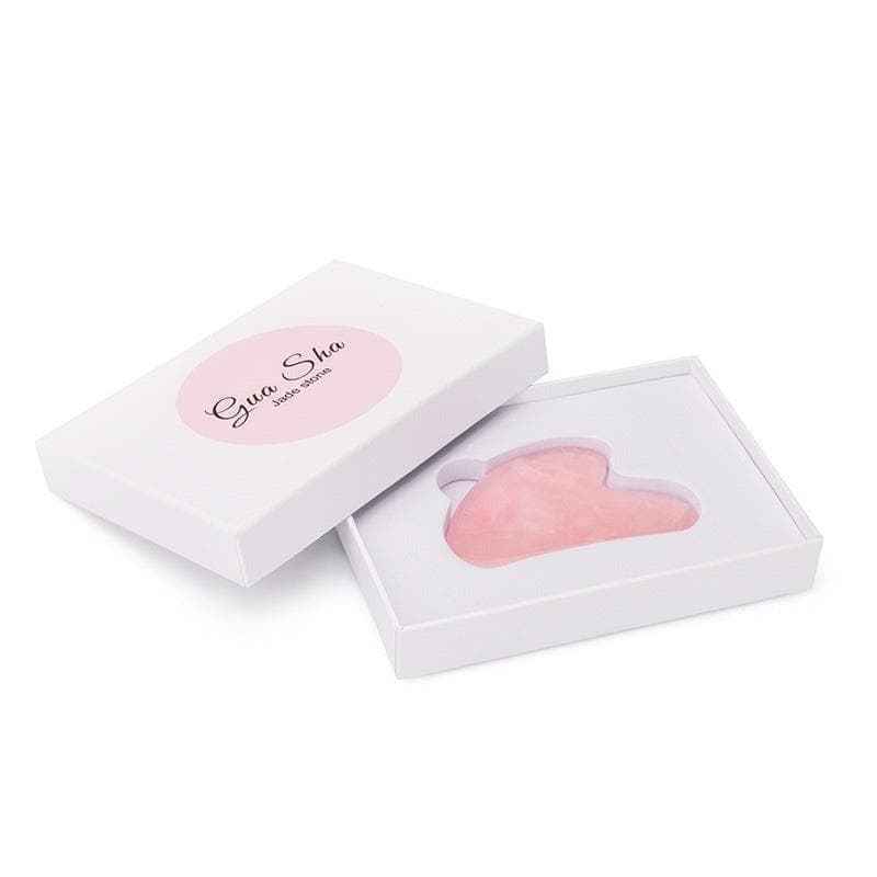 A Level Heart Shape Gua Sha Tool Natural Stone Pink Rose Quartz Jade Gua Sha for Face Scraper