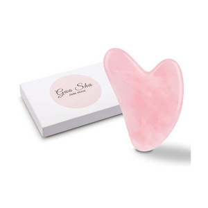 Natural Jade Gua Sha Scraper Board Massage Rose Quartz Jade Guasha Stone For Chin Neck Face Lifting