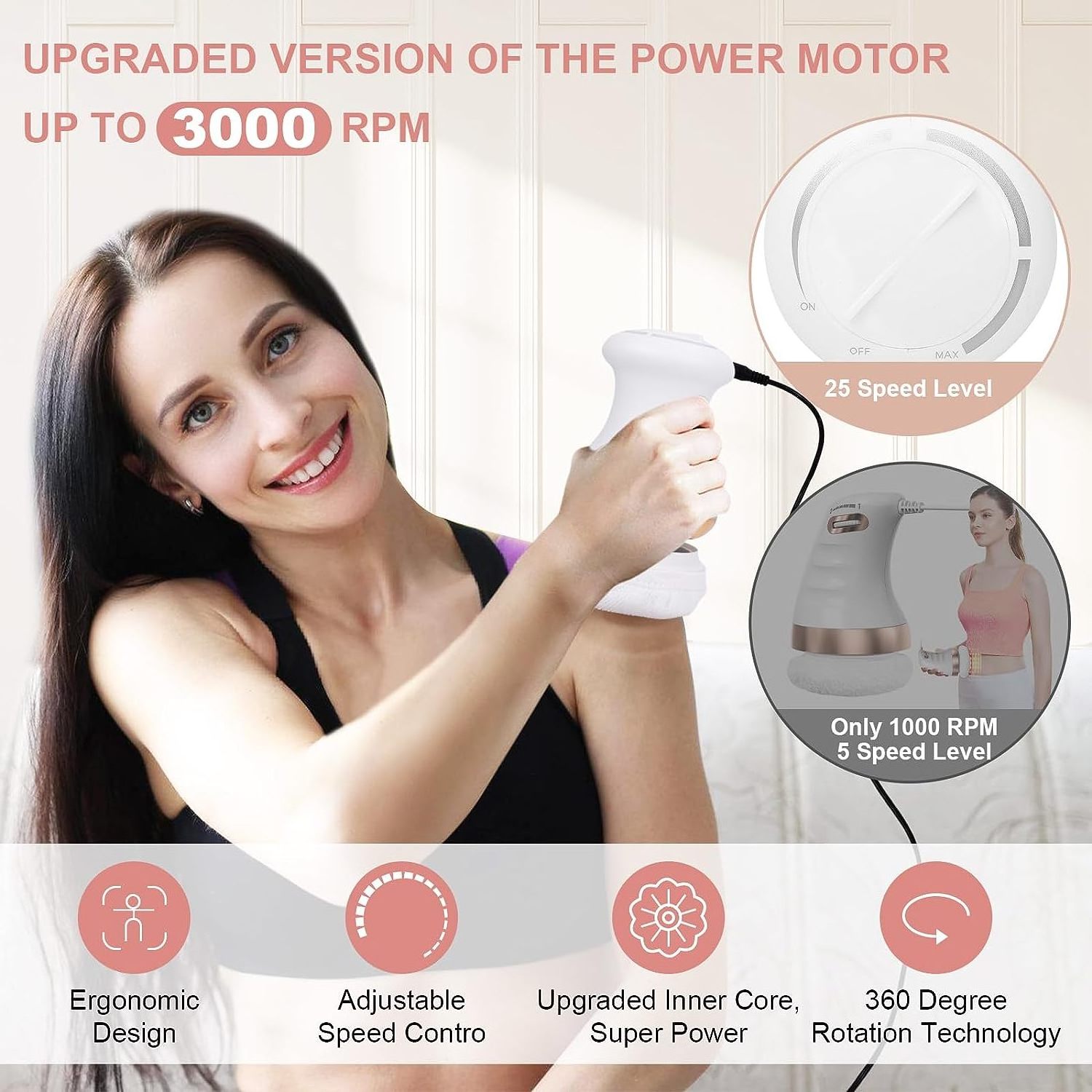 7 in 1 Professional Cellulite Massager Electric Fat Remove Massager Body Sculpting Machine for Belly Waist Legs Arms Butt