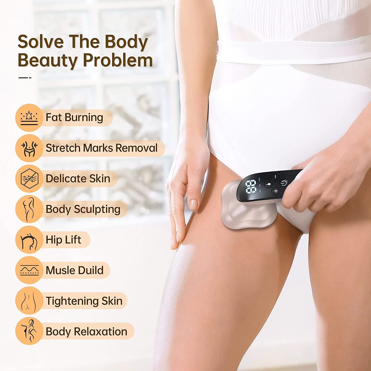 Electric Handheld Body Slimming Massager Body Sculpting Machine Cellulite Massager For Belly Waist Butt Arms Legs