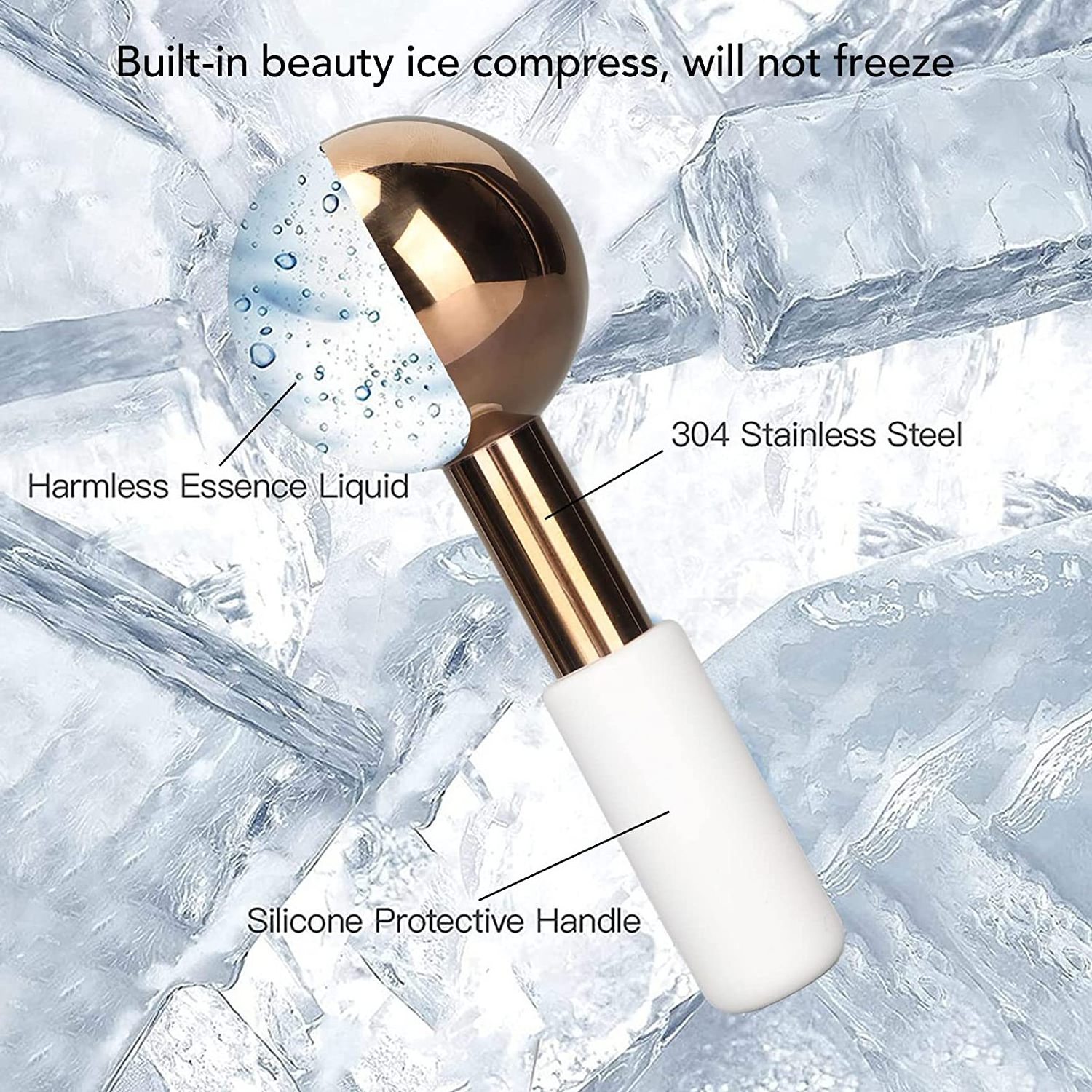 Custom Logo Beauty Ice Globes Facial Massage Tool Cooling Body Eye Face Massage Cyro Stainless Steel Ice Globes