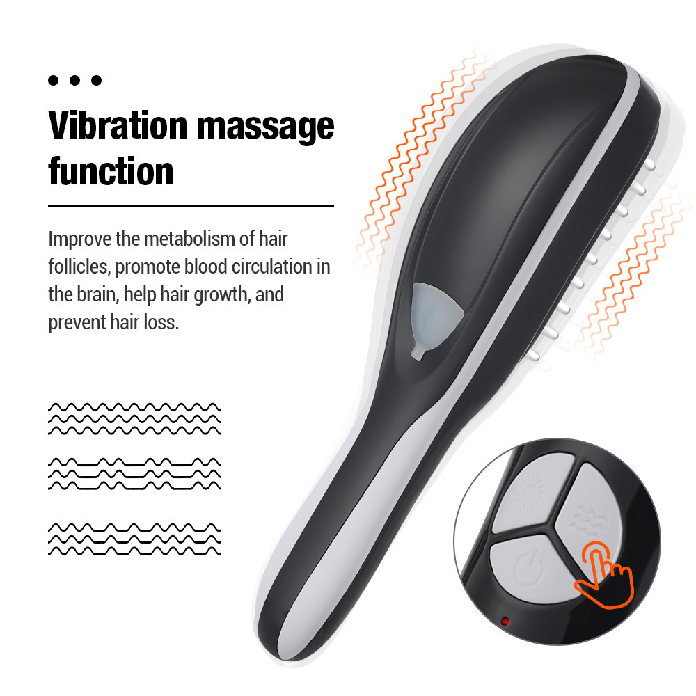 Electric Laser Hair Growth Comb Anti Hair Loss Massage Therapy Infrared Red Light Ions Vibration Massager Brush