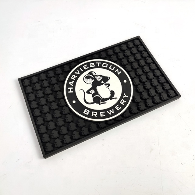 Custom Print Logo Led Bar Coaster Rubber Mat bar runner