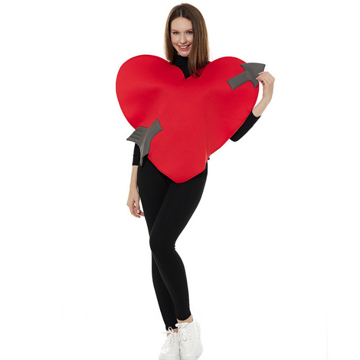 Halloween Party Costume Funny Red Heart With Cupid's Arrow Costume