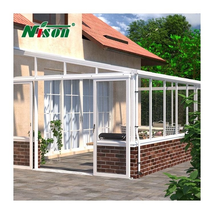 Custom Size Outdoor Patio Gazebo Aluminum Glass House Sunroom Garden House greenhouse Lean To WallGlass Sunroom