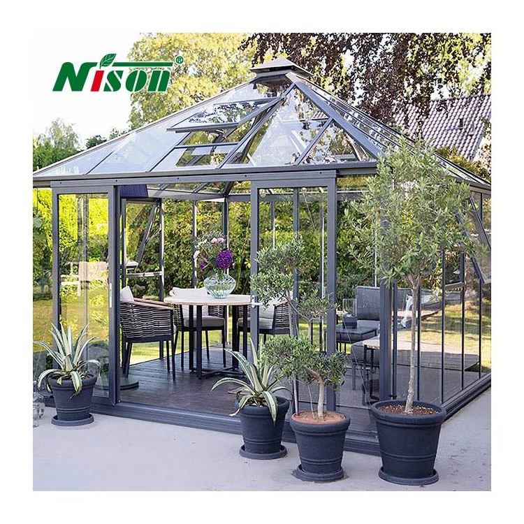 Customized Design Aluminium Solarium Sunroom Aluminum Frame Prefab Sunrooms Glass Houses Sunroom/greenhouse