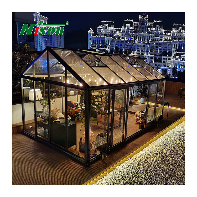 shops Custom Size Outdoor Patio Gazebo party tent Aluminum Glass House Sunroom Garden House greenhouse