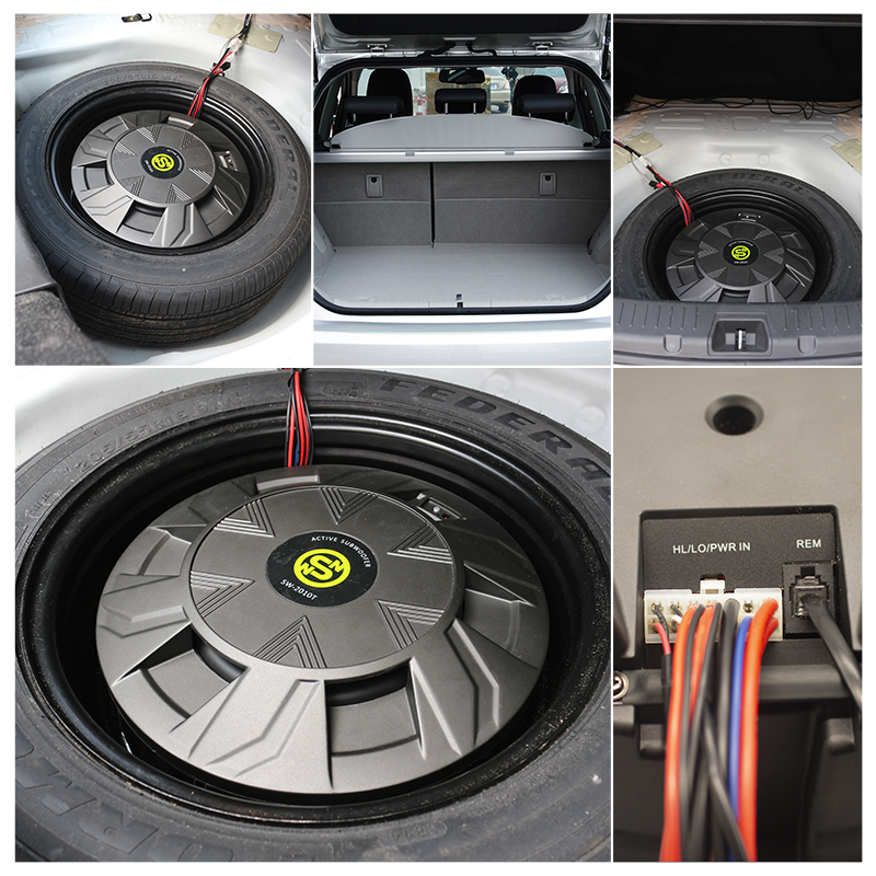 Sennuopu professional bass monoblock audio spare tire subwoofer with built-in active amplifier