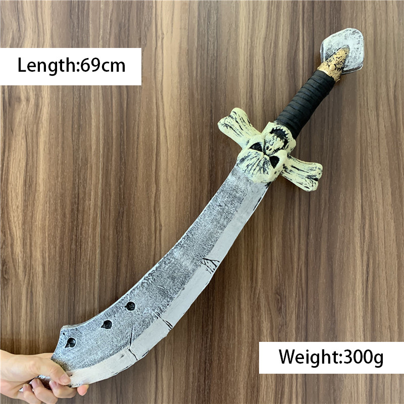 PU Foam Pirate Skull Toy Sword 69cm 300g Children's Safety Material Toy