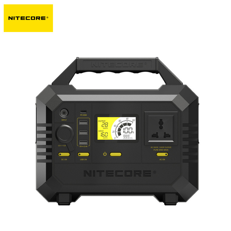 NITECORE 500W Portable Power Station NES500 Outdoor Solar Camping Generator Battery Charging Station