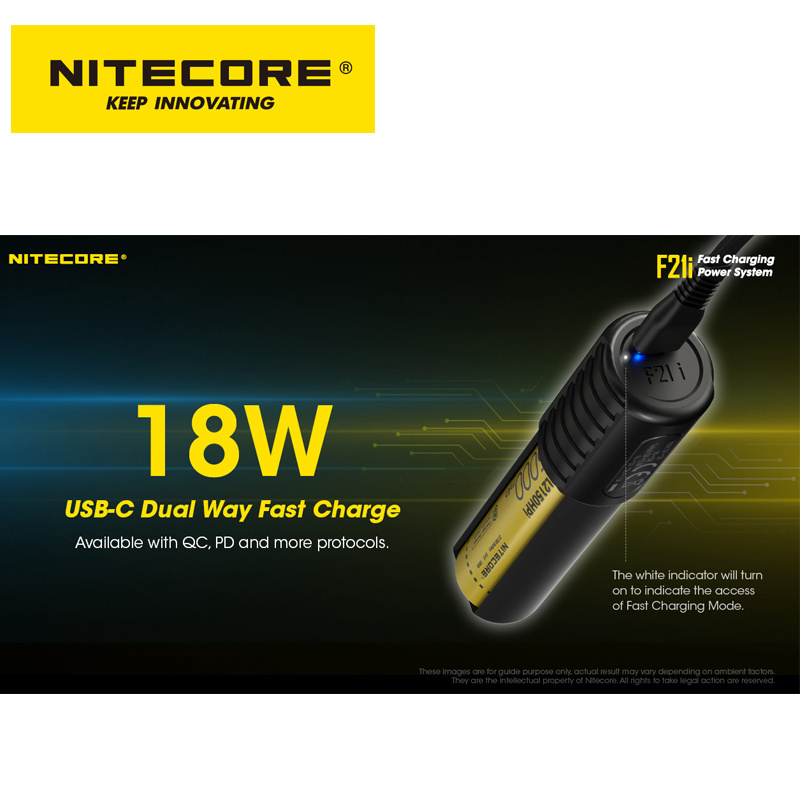 NITECORE 18W Dual Way Fast Charge 2-in-1 Battery Charger&Power Bank F21i