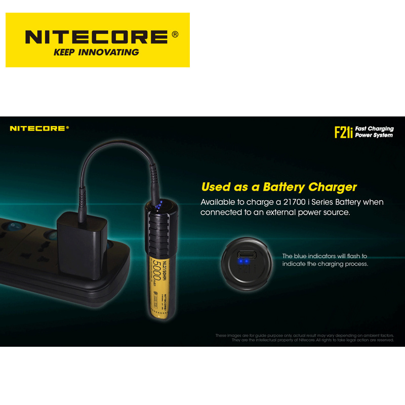 NITECORE 18W Dual Way Fast Charge 2-in-1 Battery Charger&Power Bank F21i