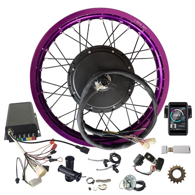 120km/h High Speed 48 60 72V Hub Motor 3000W 5000W 8000W E Bike Conversion Kit with 17'' 18''19''20''21'''Wheel