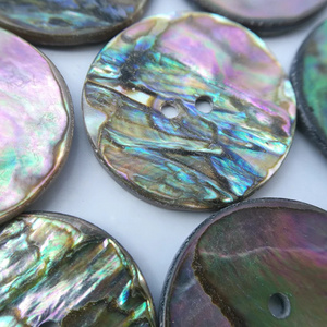 Unique 28mm 30mm 44L 48L 2 Holes Big Natural Dark Abalone Shell Coat Button for Sewing Luxury SeaShell Clothing Button Wholesale