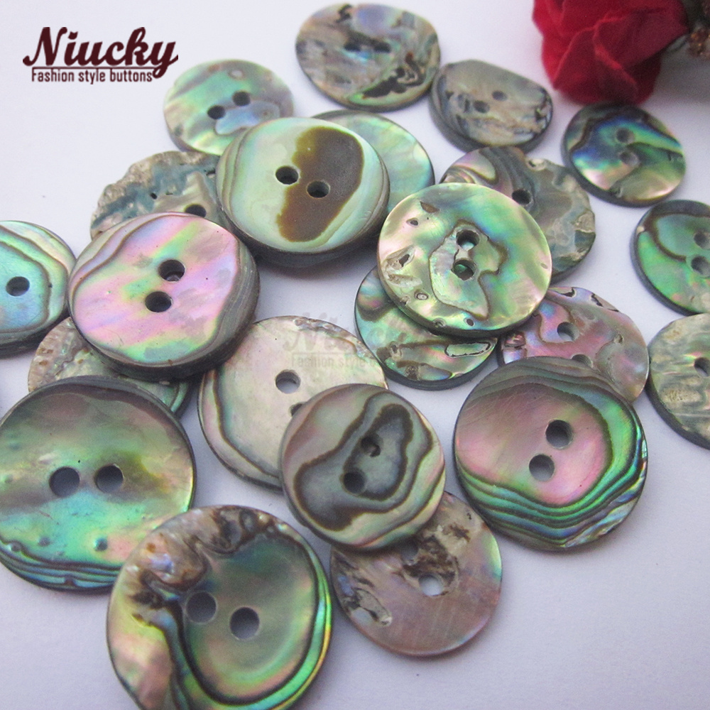 15mm / 12.7mm Flat 2 Holes Natural Dark Abalone Shell Buttons for Sewing Coat SeaShell  Clothing Accessories Wholesale