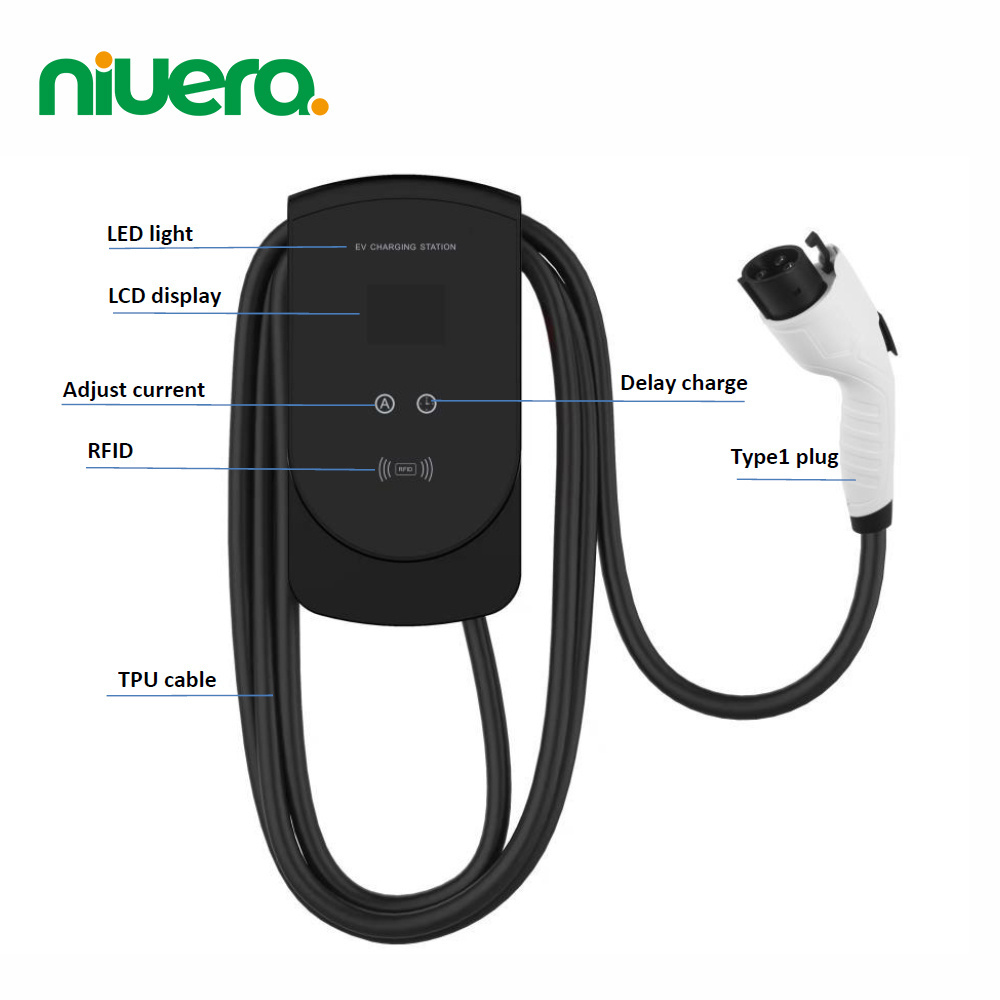 Level 2 Electric Vehicle (EV) Charger 48 amp Indoor/Outdoor Electric Car Charger Works with 120V or 240V Outlets