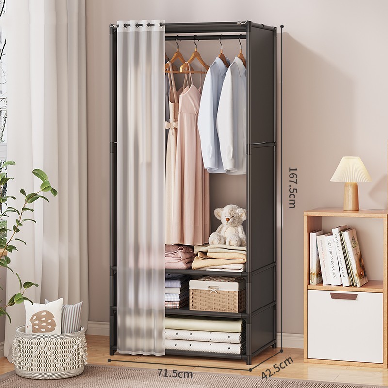 Clothes Display Organizer Rack Dust proof wardrobe, simple assembly for household bedroom storage, , hanging clothes