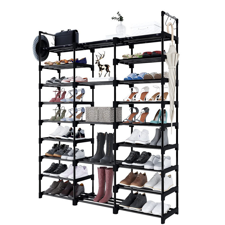 Factory direct sales simple home double row shoe rack storage saving air stewardess shelf bedroom living room door can be placed