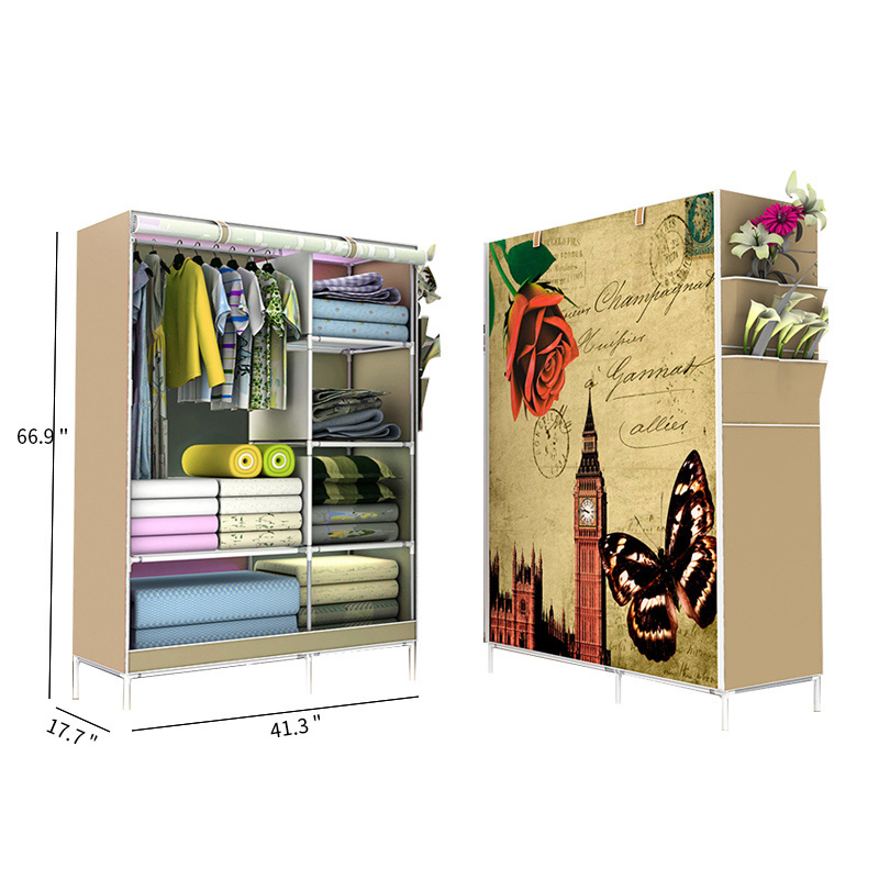 Best selling simple wardrobe armarios designs fine quality 3D image simple wardrobe closet bedroom furniture for sale