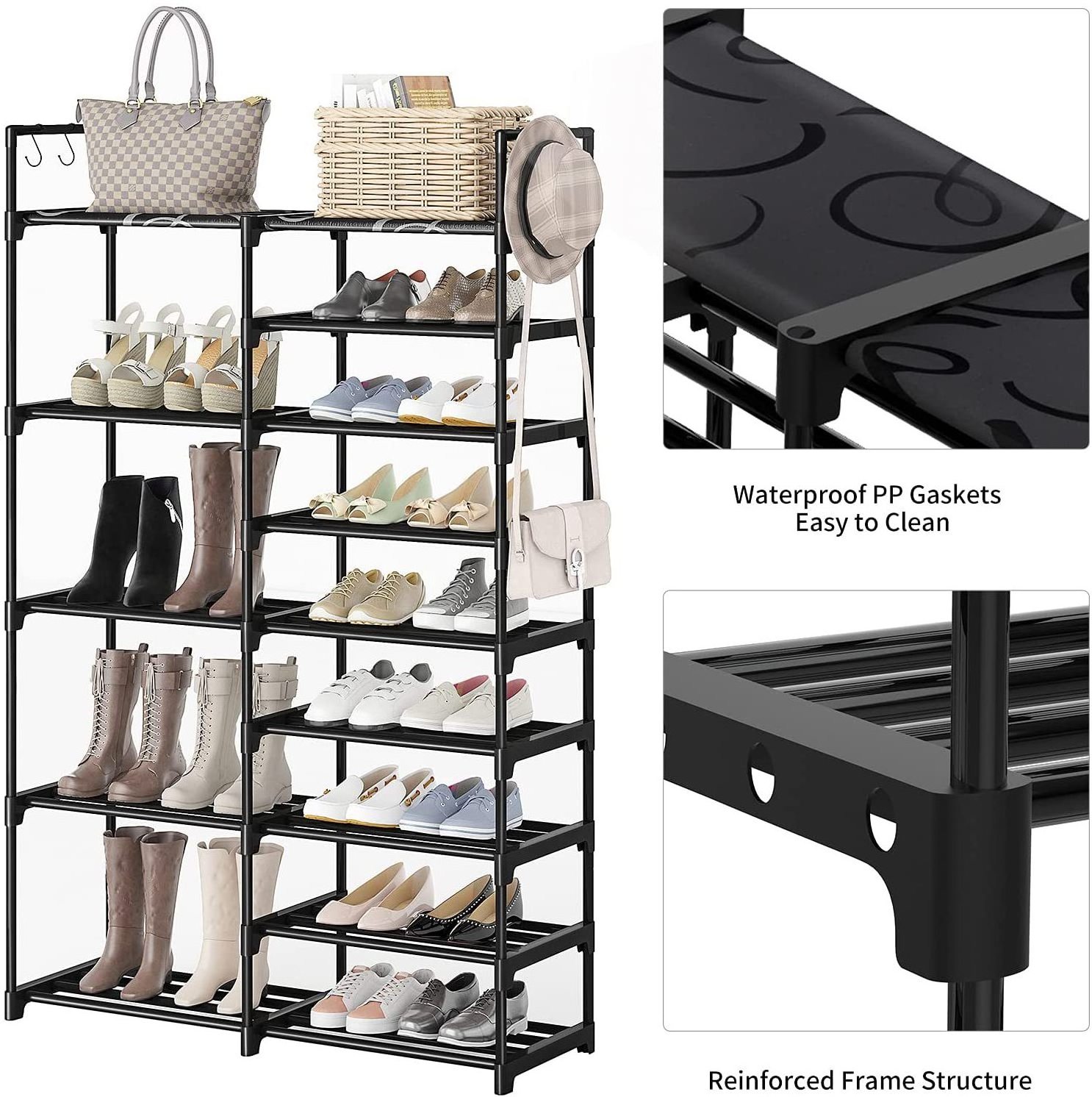 hot-selling multi-layer simple shelf stainless steel shoe rack easy to assemble factory wholesale