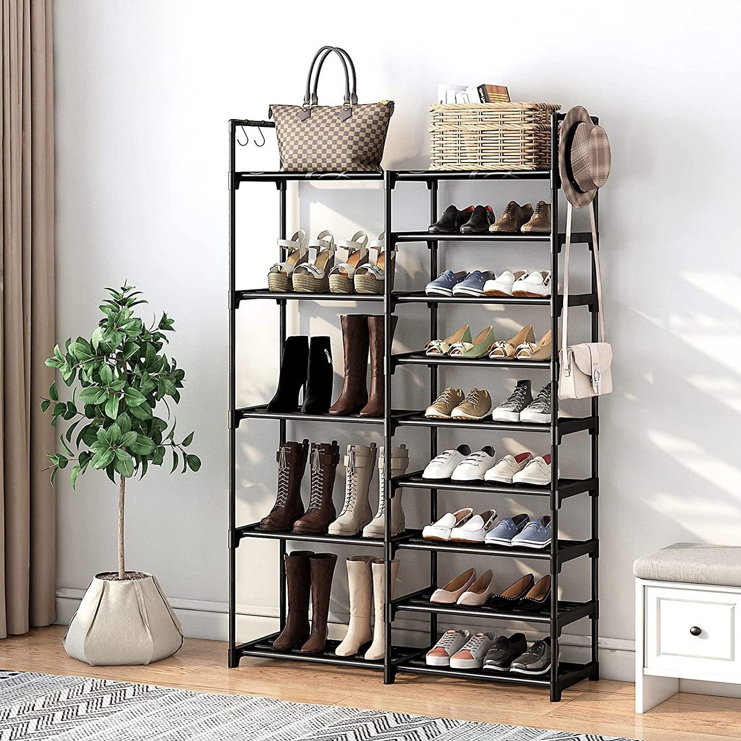 hot-selling multi-layer simple shelf stainless steel shoe rack easy to assemble factory wholesale