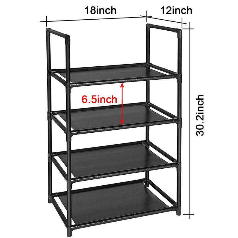 Cross-border assembly of double-row racks for bedroom door reinforcement stainless steel simple shoe rack