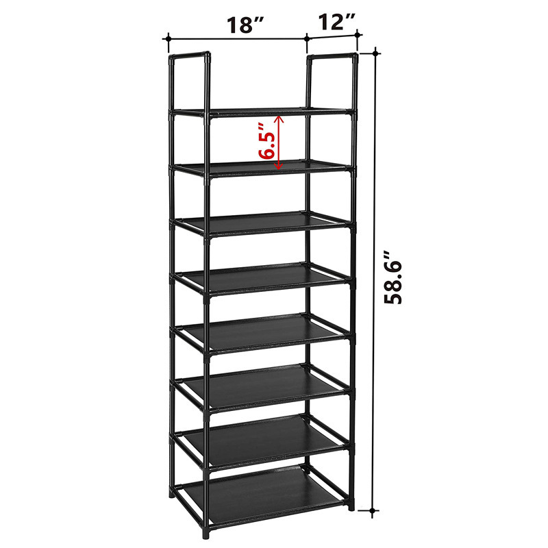 Cross-border assembly of double-row racks for bedroom door reinforcement stainless steel simple shoe rack