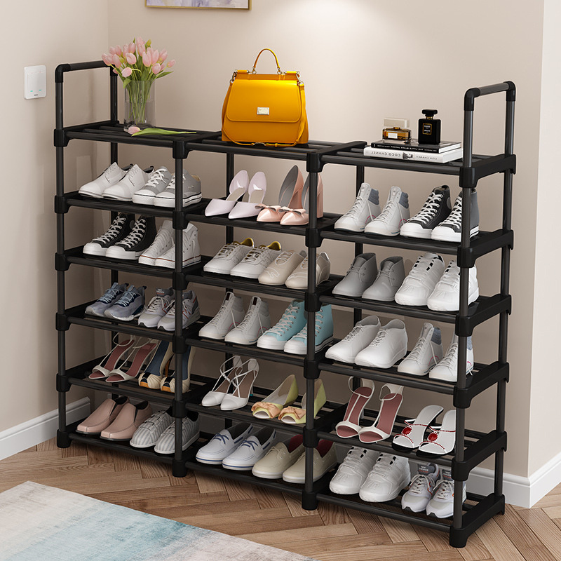 AliExpress Hot Selling Double Row Multilayer Simple Shoe Storage Rack Stainless Steel Shoe Rack