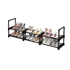 AliExpress Hot Selling Double Row Multilayer Simple Shoe Storage Rack Stainless Steel Shoe Rack