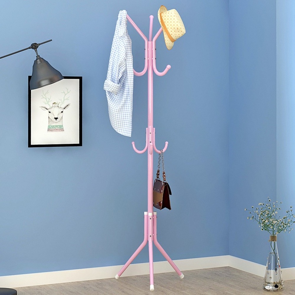 Multifunctional Storage Bag Rack Tree Clothes Hanger Free Stand Wall Mounted Entryway Metal Coat Rack Industrial Furniture