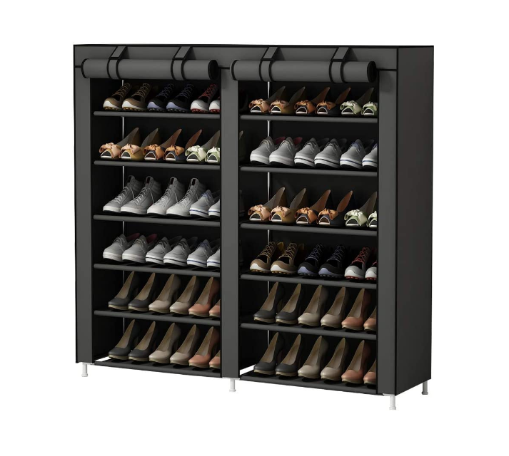 7-Tier Shoe Rack 36-Pair Portable Shoe Storage Cabinet Organizer with Fabric dustproof