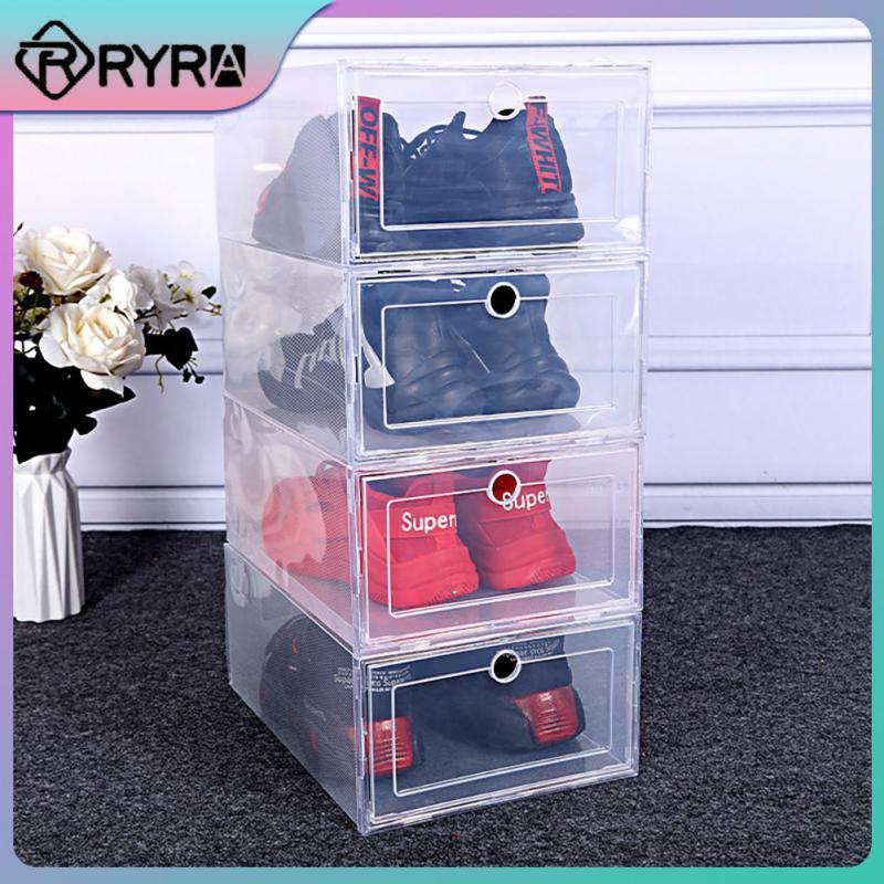 Foldable Plastic Shoe Box 1pcs Shoe Organizer  Transparent  Multi-size Organizer For Men Women Shoes