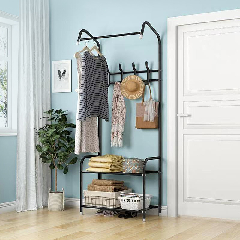 Standing Coat Rack Shoe Rack Wall For Clothes Floor Hanger Clothes Garment Hanging Storage Wardrobe Coat Shelf Furniture