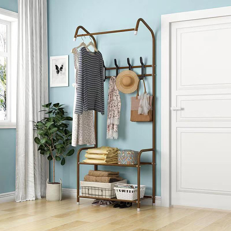 Standing Coat Rack Shoe Rack Wall For Clothes Floor Hanger Clothes Garment Hanging Storage Wardrobe Coat Shelf Furniture