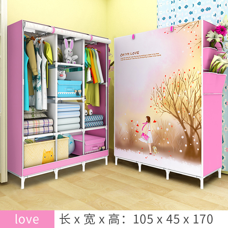 High Quality Closet Wardrobe with Cover Cloth Cabinet Storage Fabric Wardrobe Organizer