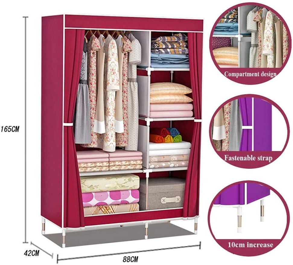 Factory Seller Wardrobe Closet Organizer Cabinet Simple Locker Smart Lock with Metal China ropero armable portatil