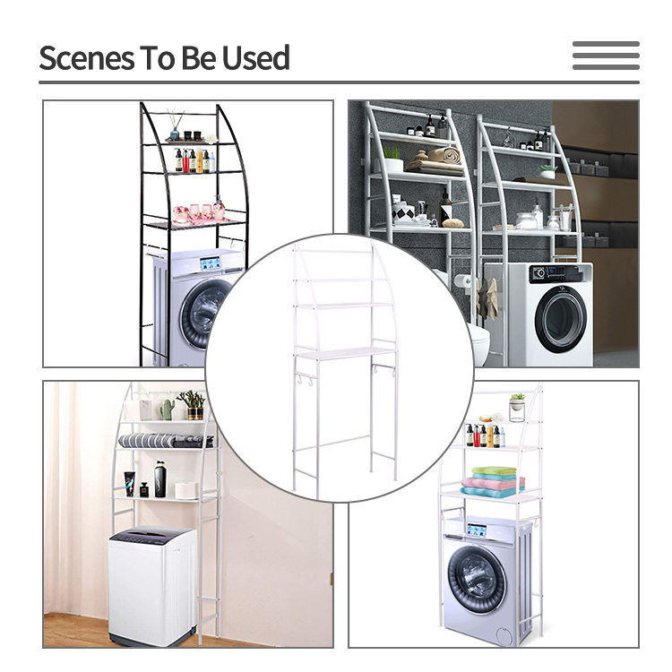 Home Organizer Shelf Rack Space Saver Width Adjustable Organization 3 Layer Over Washing Machine Storage Racks For Washing Room