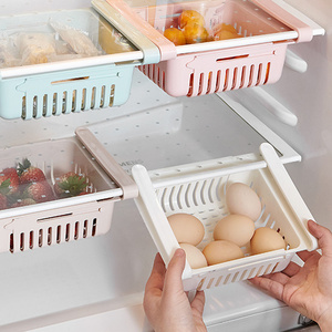 Fridge drawer adjustable refrigerator storage rack plastic pull out food container organizer shelf hogar y organizacion rack