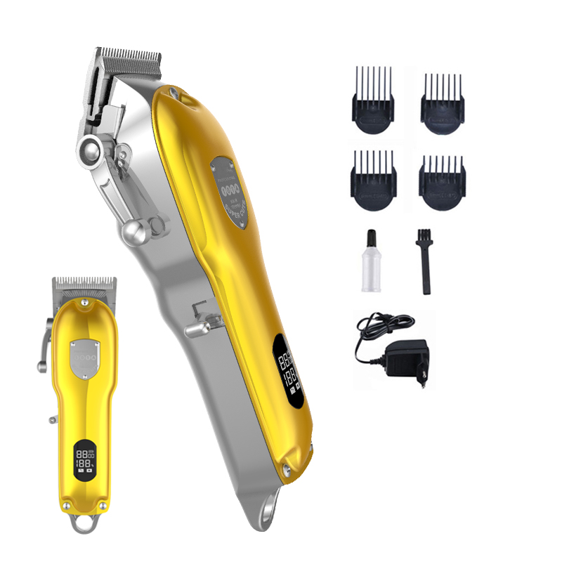 Resuxi JM-101 Gold Silver LCD Display Electric Strong Power Face and Body Hair Trimmer Clipper