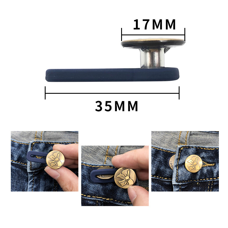 2021 new jeans button removal retractable metal extension buckle pants waist adjustable button