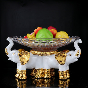 New creative sculpture animal hotel decoration Elephant fruit plate statue