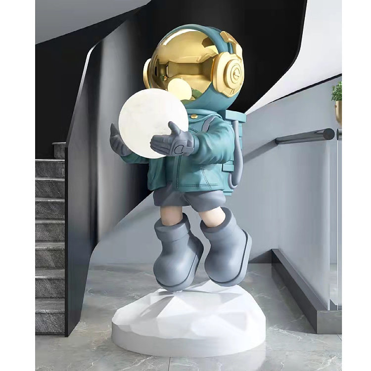 Life Size Astronaut Figurine/Resin Spaceman Statue/Fiberglass Astronaut Sculpture For Living Room Decor