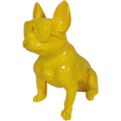 resin craft  modern office Home decoration gold animal statues red black color Dog sculptures