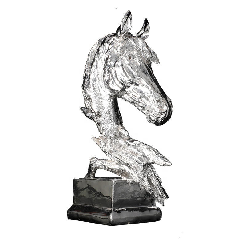 Arts And Crafts Resin Statue Horse Head With Medal Trophy Home Decoration Souvenir Sculpture Handicraft Figurine Classic Award