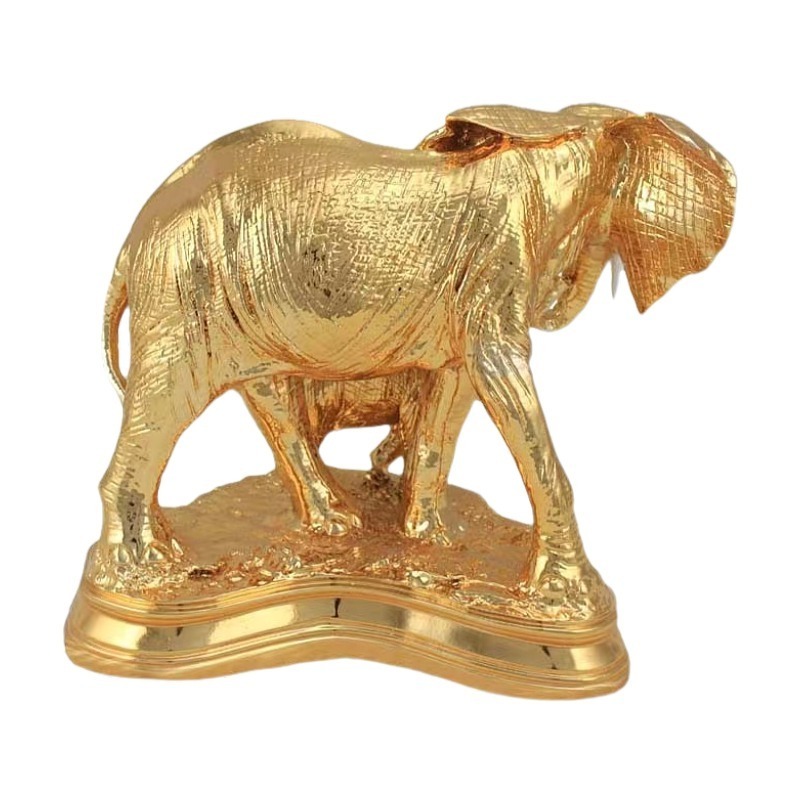 High quality desk fiberglass gold silver resin statue sculpture indian wedding elephant