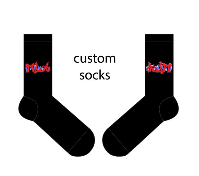 Low minimum order quantity designer socks custom logo socks organic cotton unisex sports full terry socks