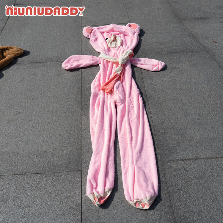 Niuniu Daddy 140cm Giant Teddy Bears Skin Scarf Bear Filling Nose Plush Fabric Cony Fur No lint- free Animal Soft Unstuffed Toy