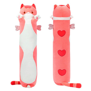 New 130cm cute soft long body cat plush pillow big hugging plush pillow cartoon long cat Plush Children Toys