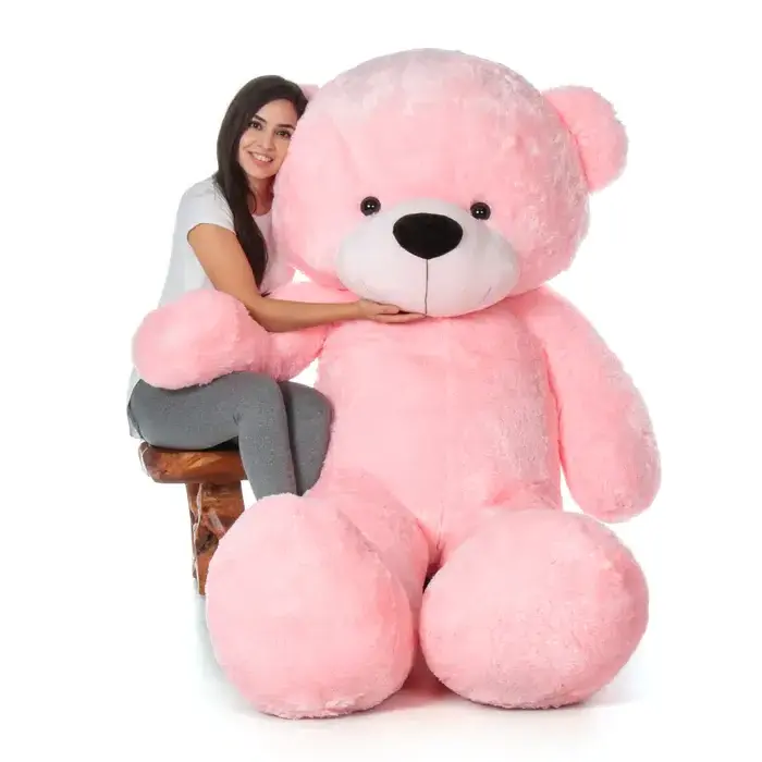 Niuniu Daddy Free Shipping Pink Cuddly Giant 200cm Unstuffed Plush Toys Teddy Bear with Bow Skin