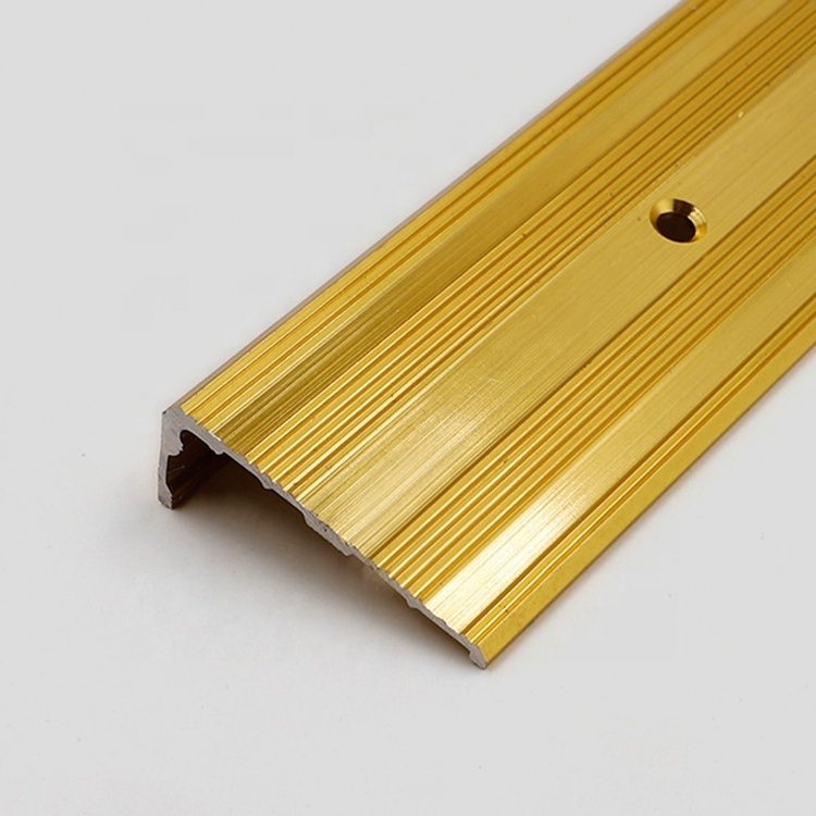 Gold Color Durable Aluminum Staircase Anti Slip Stair Nosing